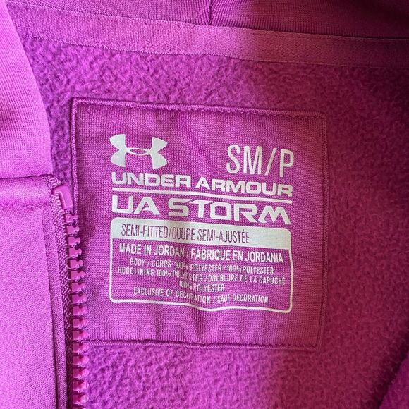 Under Armour UA Storm Hoodie Jacket Fleece Lined Embroidered Logo size SM/P - Picture 4 of 4